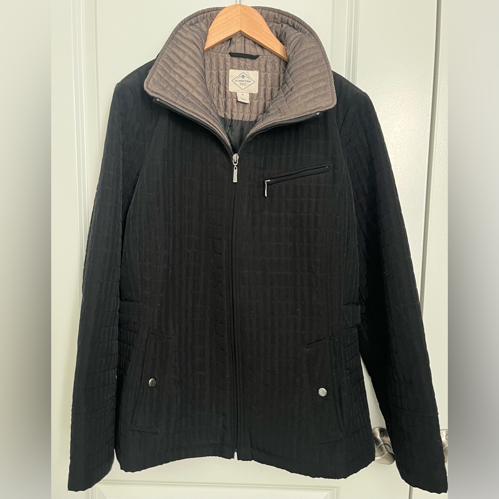St. John's Bay Black Quilted Jacket